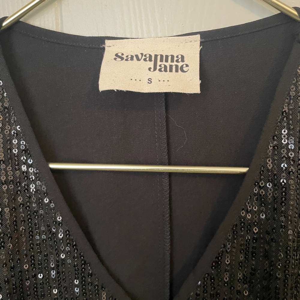 Savanna Jane Black Sequin Dress